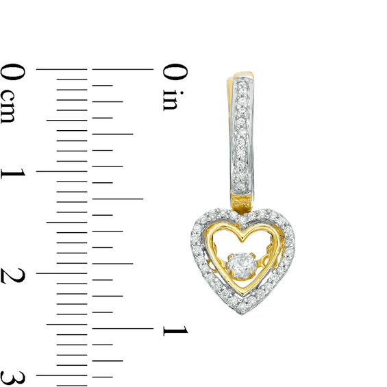 Unstoppable Love™ 0.30 CT. T.W. Diamond Heart Frame Drop Hoop Earrings in 10K Gold