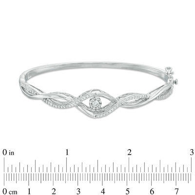 Unstoppable Love™ 0.37 CT. T.W. Diamond Bypass Twist Bangle in 10K White Gold