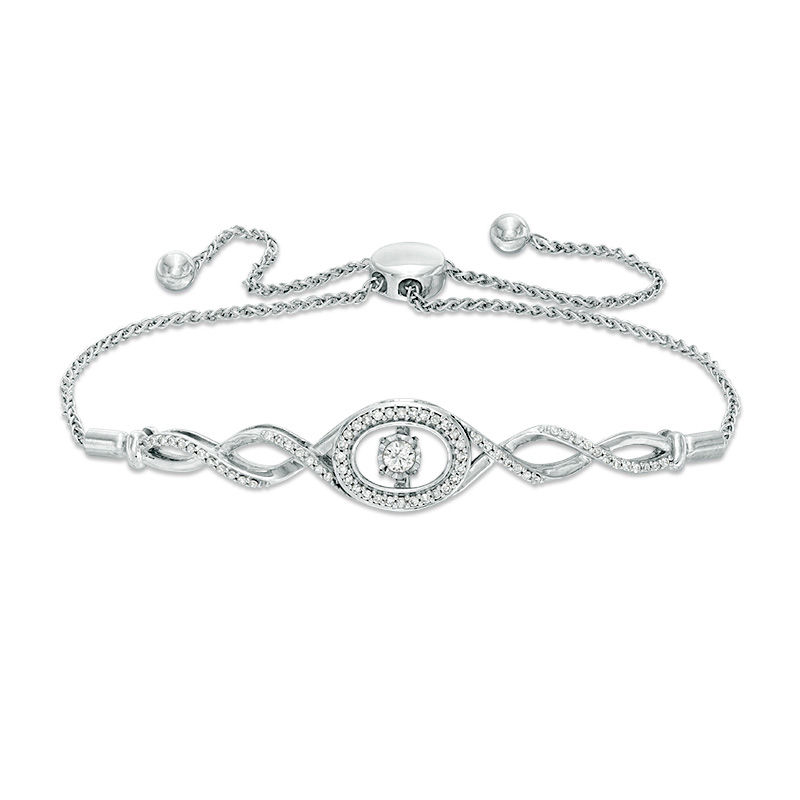 Unstoppable Love™ 0.25 CT. T.W. Diamond Bolo Bracelet in Sterling Silver - 9.0"|Peoples Jewellers