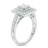 1.33 CT. T.W. Princess-Cut Diamond Scallop Frame Engagement Ring in 14K White Gold