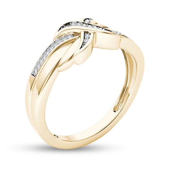 0.08 CT. T.W. Diamond "X" Ring in 10K Gold