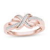 Thumbnail Image 0 of 0.08 CT. T.W. Diamond "X" Ring in 10K Rose Gold