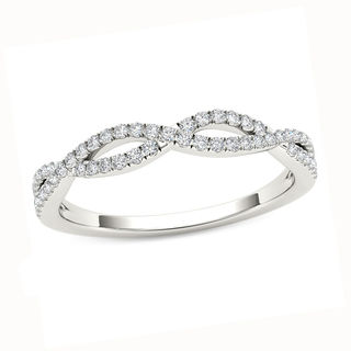 0.13 CT. T.W. Diamond Twist Ring in 10K White Gold