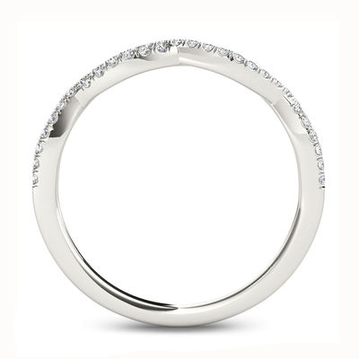 0.13 CT. T.W. Diamond Twist Ring in 10K White Gold