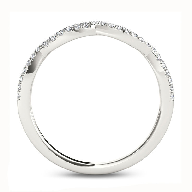 0.13 CT. T.W. Diamond Twist Ring in 10K White Gold
