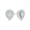 Thumbnail Image 0 of 0.25 CT. T.W. Composite Diamond Teardrop Frame Stud Earrings in 10K White Gold