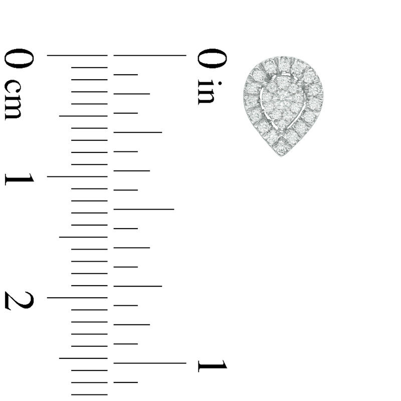0.25 CT. T.W. Composite Diamond Teardrop Frame Stud Earrings in 10K White Gold|Peoples Jewellers