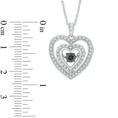 Unstoppable Love™ 0.18 CT. T.W. Enhanced Black and White Diamond Double Heart Pendant in 10K White Gold