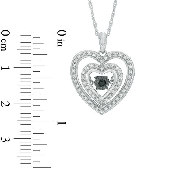 Unstoppable Love™ 0.18 CT. T.W. Enhanced Black and White Diamond Double Heart Pendant in 10K White Gold