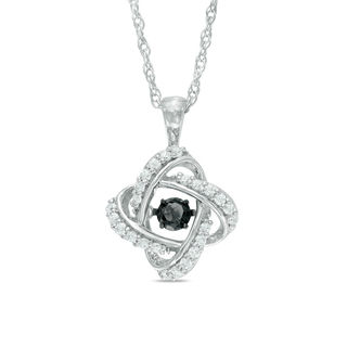 Unstoppable Love™ 0.30 CT. T.W. Enhanced Black and White Diamond Orbit Pendant in Sterling Silver