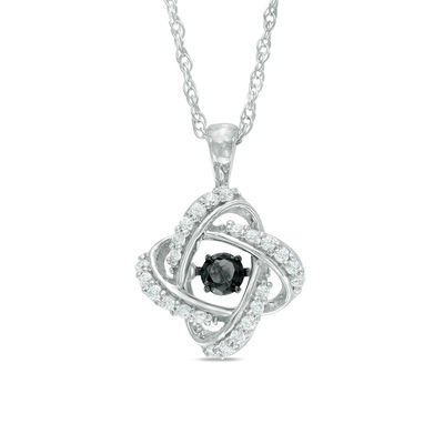 Unstoppable Love™ 0.30 CT. T.W. Enhanced Black and White Diamond Orbit Pendant in Sterling Silver