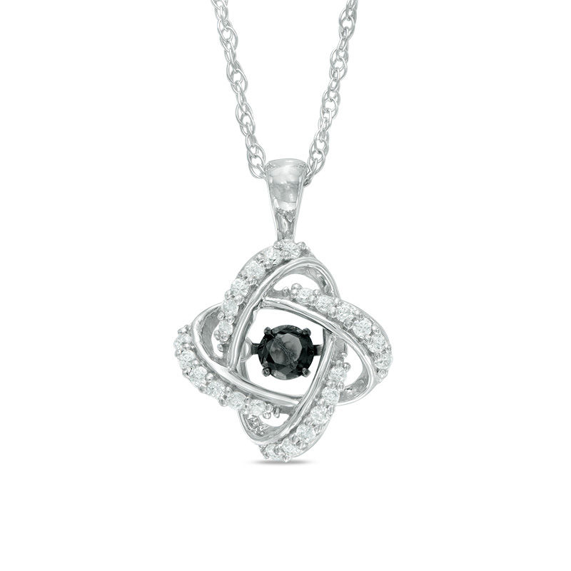 Unstoppable Love™ 0.30 CT. T.W. Enhanced Black and White Diamond Orbit Pendant in Sterling Silver|Peoples Jewellers