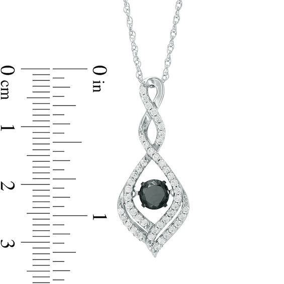 Unstoppable Love™ 0.70 CT. T.W. Enhanced Black and White Diamond Cascading Infinity Pendant in 10K White Gold