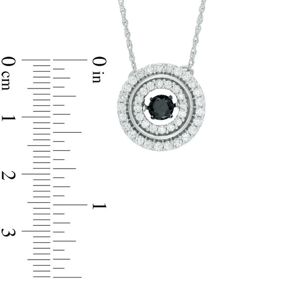 Unstoppable Love™ 0.95 CT. T.W. Enhanced Black and White Diamond Double Frame Pendant in 10K White Gold