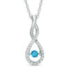 Unstoppable Love™ 0.29 CT. T.W. Enhanced Blue and White Diamond Infinity Twist Pendant in Sterling Silver