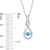 Unstoppable Love™ 0.29 CT. T.W. Enhanced Blue and White Diamond Infinity Twist Pendant in Sterling Silver