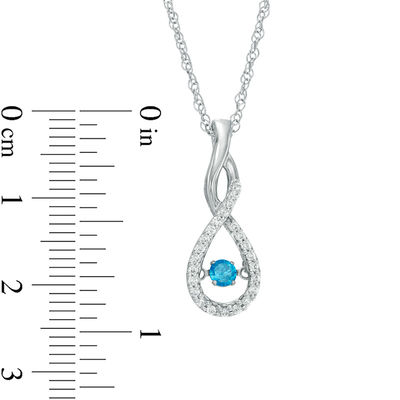 Unstoppable Love™ 0.29 CT. T.W. Enhanced Blue and White Diamond Infinity Twist Pendant in Sterling Silver