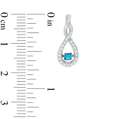 Unstoppable Love™ 0.45 CT. T.W. Enhanced Blue and White Diamond Infinity Drop Earrings in Sterling Silver