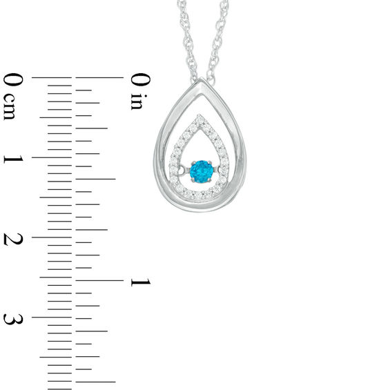 Unstoppable Love™ 0.18 CT. T.W. Enhanced Blue and White Diamond Double Teardrop Pendant in Sterling Silver