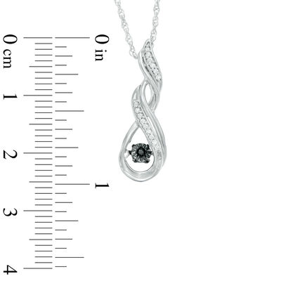 Unstoppable Love™ 0.09 CT. T.W. Enhanced Black and White Diamond Cascading Infinity Pendant in Sterling Silver