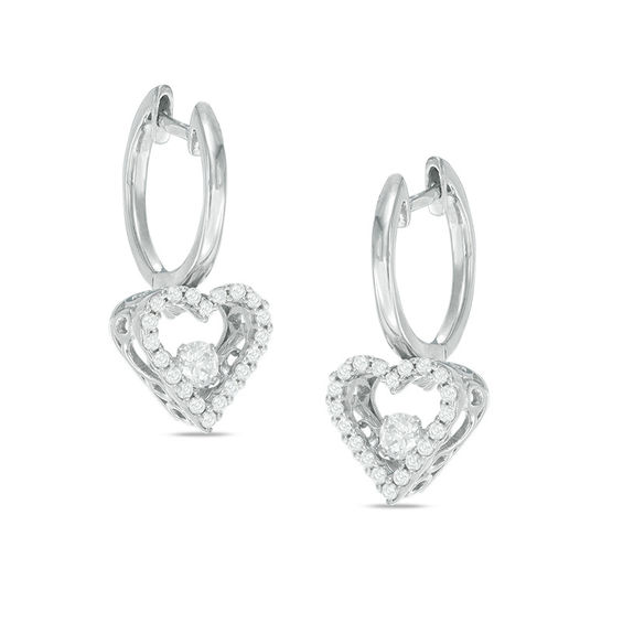 Unstoppable Love™ 0.45 CT. T.W. Diamond Heart-Shaped Drop Earrings in ...