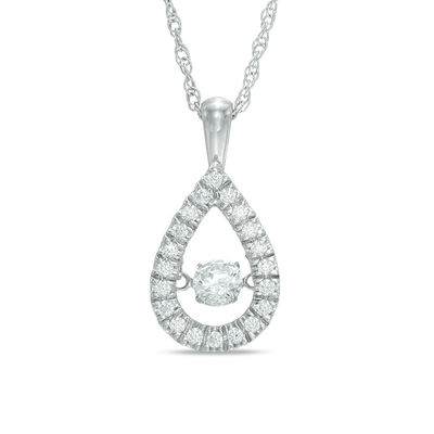 Unstoppable Love™ 0.37 CT. T.W. Diamond Teardrop Pendant in 10K White Gold