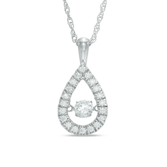 Unstoppable Love™ 0.37 CT. T.W. Diamond Teardrop Pendant in 10K White Gold