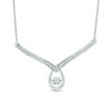 Unstoppable Love™ 0.23 CT. T.W. Diamond Teardrop Chevron Necklace in 10K White Gold