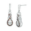 Unstoppable Love™ 0.30 CT. T.W. Enhanced Champagne and White Diamond Double Infinity Earrings in 10K White Gold