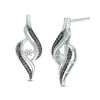 Unstoppable Love™ 0.23 CT. T.W. Enhanced Champagne and White Diamond Flame Drop Earrings in 10K White Gold