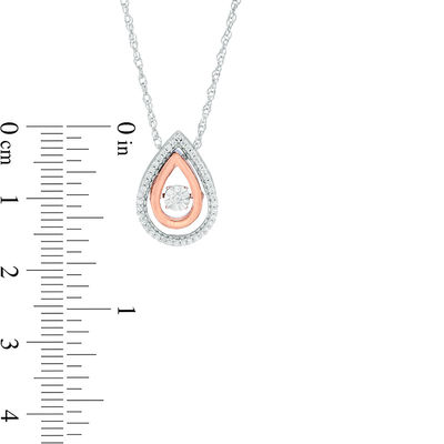 Unstoppable Love™ 0.15 CT. T.W. Diamond Double Teardrop Pendant in 10K Two-Tone Gold