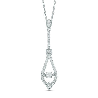 Unstoppable Love™ 0.38 CT. T.W. Diamond Teardrop Pendant in 10K White Gold