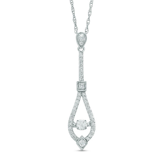 Unstoppable Love™ 0.38 CT. T.W. Diamond Teardrop Pendant in 10K White Gold