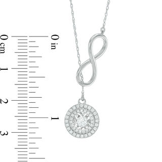 Unstoppable Love™ 0.33 CT. T.W. Diamond Double Frame and Infinity Lariat Necklace in 10K White Gold