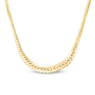 Herringbone Chain Necklace in 14K Gold - 18"