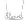 Thumbnail Image 0 of 0.13 CT. T.W. Diamond "love" Necklace in 10K White Gold