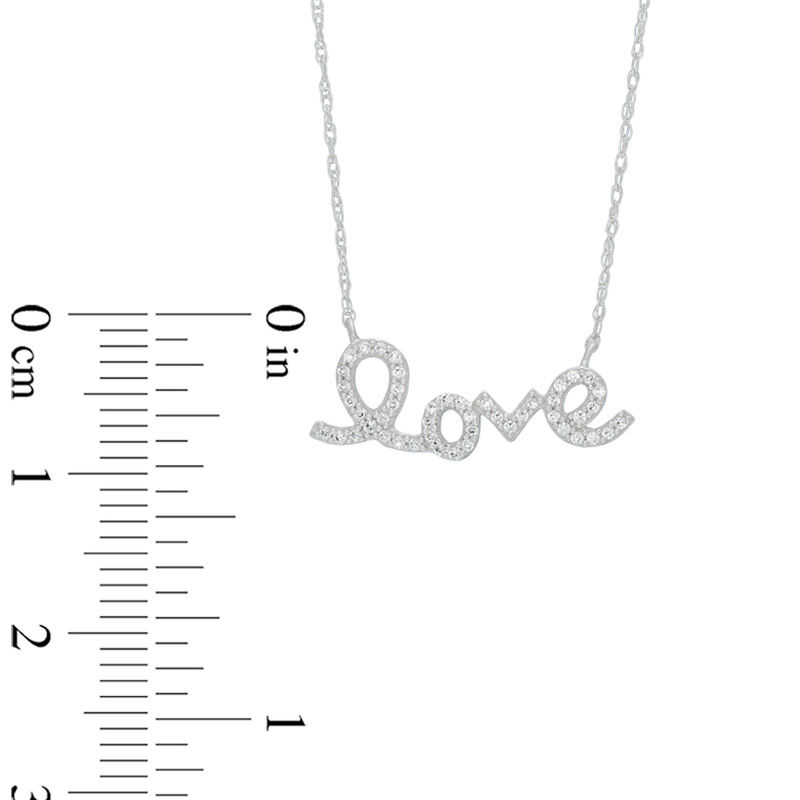 0.13 CT. T.W. Diamond "love" Necklace in 10K White Gold