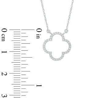 0.10 CT. T.W. Diamond Open Clover Necklace in 10K White Gold