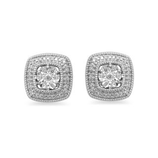 0.13 CT. T.W. Enhanced Black and White Diamond Stud Earrings Set in Sterling Silver