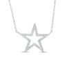 Thumbnail Image 0 of 0.12 CT. T.W. Diamond Star Outline Necklace in 10K White Gold