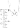 Thumbnail Image 1 of 0.12 CT. T.W. Diamond Star Outline Necklace in 10K White Gold