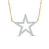 Thumbnail Image 0 of 0.12 CT. T.W. Diamond Star Outline Necklace in 10K Gold