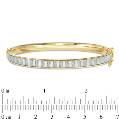 Glitter Enamel Striped Bangle in 14K Gold