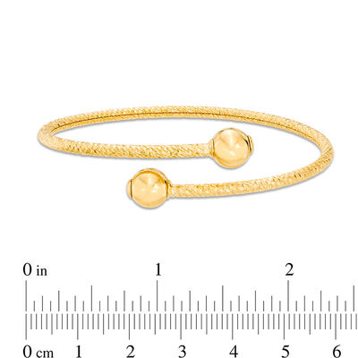 Diamond-Cut Bypass Flex Bangle in 14K Gold - 7.5"