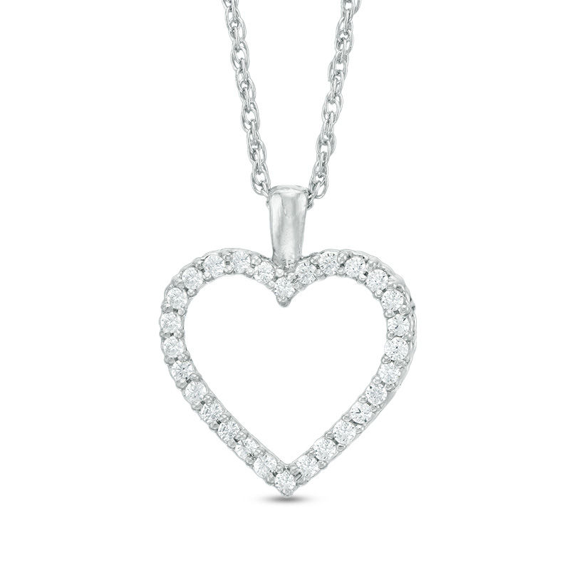 0.16 CT. T.W. Diamond Heart Pendant in 10K White Gold|Peoples Jewellers