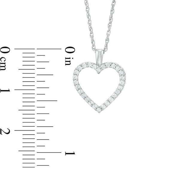 0.16 CT. T.W. Diamond Heart Pendant in 10K White Gold