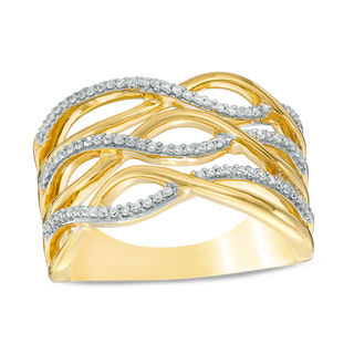 0.23 CT. T.W. Diamond Triple Twist Ring in 10K Gold