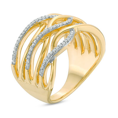 0.23 CT. T.W. Diamond Triple Twist Ring in 10K Gold