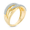 0.30 CT. T.W. Diamond Alternating Crossover Ring in 10K Gold