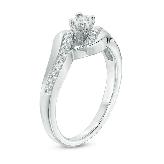 0.18 CT. T.W. Diamond Bypass Promise Ring in Sterling Silver